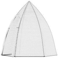 Outsunny Mini Estufa Tenda de Inverno para Plantas com Porta Enrolável Jardim Varanda Proteção Invernal Branco 160 x 140 x 180 cm(m-6)