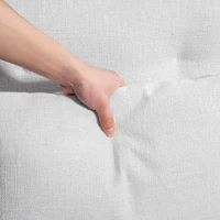 HOMCOM Poltrona giratória, aparência de linho, altura ajustável, reclinável até 160°, apoio para os pés, Creme branco(m-5)