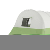 Outsunny Three Man Duo Room Tunnel Tent, with Accessories - Cream/Green(m-12)