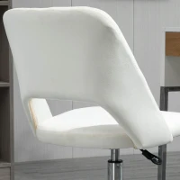Vinsetto Cadeira de secretária regulável em altura com rodas, giratória 360°, formato de concha, espuma, 49 x 60 x 79-91 cm, Branco creme(m-5)