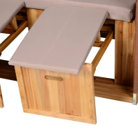 Outsunny Cesto de Praia para 2 Pessoas com Encosto Reclinável Bege 118 x 79 x 160 cm(m-5)
