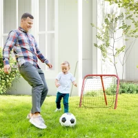 HOMCOM Rede Rebounder para futebol, dobrável, parede de ressalto, ajustável em 5 níveis, metal, 78 x 84 x 65-78 cm, Vermelho(m-6)