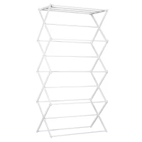 HOMCOM Varal dobrável 8 níveis torre de secagem varal de torre varal metálico peças em plástico branco 74 x 35 x 144 cm(m-1)
