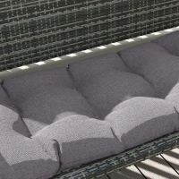 Outsunny Almofada de banco 105 x 46 x 12,5 cm com fitas, Almofada externa para móveis de jardim, Banco, Cinza(m-5)