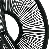 Outsunny Poltrona de Rattan Relax em Estilo Boho, 132 cm x 72 cm x 83 cm, Preto(m-4)
