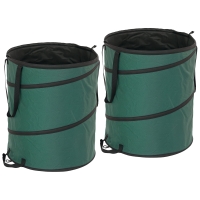 Outsunny Saco de jardim 2x160L impermeável saco para resíduos de jardim com alças de transporte, saco de folhas robusto estável Verde