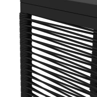 Outsunny Conjunto bistrô de 3 peças Conjunto para varanda Conjunto para terraço, resistente às intempéries, design moderno, 53 cm x 57 cm x 77 cm, Preto + Cinza(m-5)