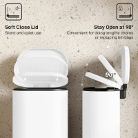 HOMCOM 30 L Modern Curved Kitchen Bin - White(m-5)