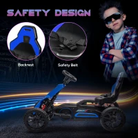 HOMCOM Elektro Go-Kart für Kinder 3-5km/h Gokart mit 2-Fach verstellbarem Geschwindigkeit, Sicherheitsgurt, EVA-Räder für 3-8(m-6)