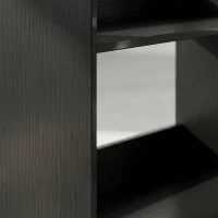 HOMCOM 7 Tiers Bookshelf, L-Shaped Corner Bookcase with Anti-Slip Rear Guard, Black Wood Effect(m-13)