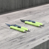Outsunny Conjunto de ferramentas de jardim 2 peças Ferramentas de jardim em aço inoxidável com tesoura de poda e tesoura para galhos Verde+Prata(m-3)