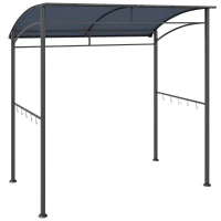 Outsunny Grillpaviljoen, Grillafdak, Regenbescherming, Haken voor Keukengerei, Stalen frame, grijs, 215 x 150 x 174/220 cm(m-1)