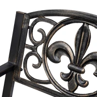 Outsunny Cadeira de balanço para jardim Poltrona oscilante antiga Metal Bronze B60 x T73 x H85cm(m-4)