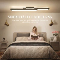 HOMCOM Lampada LED a Soffitto Dimmerabile 3000-6000K con Telecomando e Interruttore, 70x30 cm, Nero(m-5)