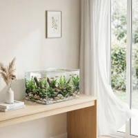 PawHut Fish Tank Bare Glass for DIY Glass Aquarium with Protective Base Mat 24L Transparent for Fish Shrimps(m-14)