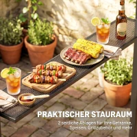 Outsunny Barbecuepaviljoen barbecuetent tuintent balkon barbecue paviljoen dubbel dak staal(m-5)
