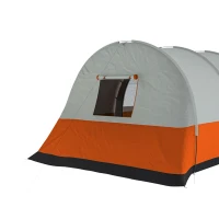 Outsunny Three Man Duo Room Tunnel Tent, with Accessories - Cream/Orange(m-12)