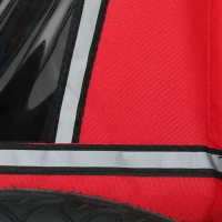 AIYAPLAY Remorque vélo enfant 2 en 1, poussette vélo bébé 2 places, guidon réglable, frein à main, ceinture de sécurité, rouge(m-12)