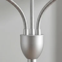 HOMCOM Arc Tree Floor Lamp with 3 Adjustable Rotating Lights and 3000K/4500K/6500K Colour Temperatures, Silver Tone(m-12)