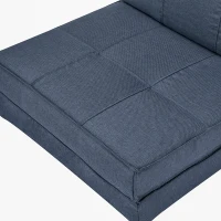 HOMCOM Sofá de Chão Dobrável Poltrona-Cama Cadeira de Chão Reclinável em 5 Posições Sofá-Cama Individual Azul 61 x 73 x 58 cm(m-5)