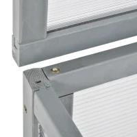 Outsunny Cama Fria em Madeira e Policarbonato 90 x 46 x 40 cm Estufa com Cobertura, Resistente às Intempéries, para Jardim, Cinza(m-5)