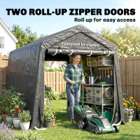 Outsunny 9 X 7.5ft Temporary Outdoor Equipment Shed - Dark Grey(m-5)
