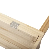 Outsunny Estufa de Madeira Caixa de Germinação Cama de Cultivo Estufa Jardim & Sistema de Caixas para Plantas para Jardim Varanda, 100 x 50 x 35 cm, Natural, Abeto, placa de PC(m-5)