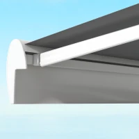 Outsunny Toldo, elétrico/manual extensível, cassete completa, comando à distância, estrutura de alumínio, 3 x 2,5 m, Cinza Claro(m-5)