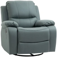 HOMCOM Poltrona de relax com ajuste de inclinação até 135° giratória 360 graus 93 cm x 100 cm x 98 cm estrutura em aço Verde(m-1)