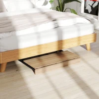 HOMCOM Secretária dobrável com rodas, poupa-espaço, aço, MDF, Carvalho(m-5)