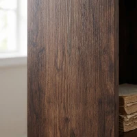 HOMCOM Bookcase with Drawers Adjustable Shelf Bookshelf with 2 Drawers and Cabinet 158 cm Rustic Brown(m-13)