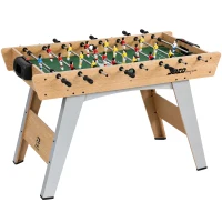 SPORTNOW 4ft Table Football, Foosball Game Table with 22 Players, 2 Balls and Manual Scorers for Family, Natural Wood Finish(m-1)