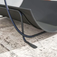 Outsunny Suporte de lenha para interior 51 x 38 x 33cm prateleira geométrica para lenha com alça em metal, Preto(m-5)
