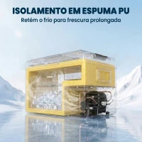 Outsunny Geleira Portátil Elétrica 40L 12V/24V até -20°C Mini Geleira com Ecrã LED Tátil para Campismo Viagens 58,7x36,5x43,8 cm Preto(m-5)