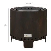 Outsunny Taça de Fogo Lareira Fogueira Resistente às Intempéries 45x45x42 cm Preto e Bronze(m-3)