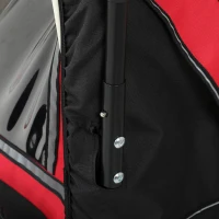 AIYAPLAY Remorque vélo enfant 2 en 1, poussette vélo bébé 2 places, guidon réglable, frein à main, ceinture de sécurité, rouge(m-15)