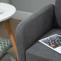 HOMCOM Sofá 2 lugares com 2 almofadas decorativas, Loveseat compacto estofado em veludo moderno para sala de estar, quarto, espaços pequenos, Cinza 130 x 70 x 80 cm(m-4)
