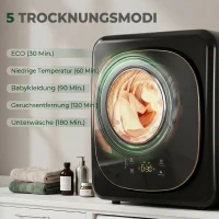 HOMCOM Kondensationstrockner mit Wärmepumpentechnologie, Tischgerät, monatliche Finanzierung(m-4)