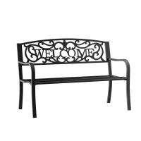 Outsunny Banco de Jardim 2 Lugares - Banco de Parque em Metal - Móveis de Jardim(m-1)