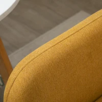 HOMCOM Sofá 2 lugares com 2 almofadas decorativas, Loveseat pequeno com acabamento em veludo, Sofá estofado moderno para sala de estar, quarto, espaços pequenos, Amarelo 130 x 70 x 80 cm(m-4)