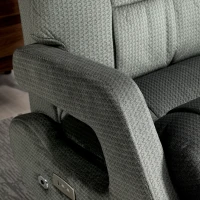 HOMCOM Poltrona reclinável, Poltrona estofada elétrica com porta USB e apoio para os pés, aparência aveludada, giratória, ajustável, Cinza(m-5)