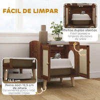 PawHut Móvel Caixa de Areia para Gatos com Tapetes de Sisal Pés de Madeira 55x43x59,6 cm Castanho Rústico(m-7)