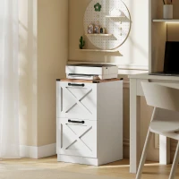 HOMCOM Arquivador com 2 Gavetas com Trilho Suspenso para A4 e Carta 40x40x71 cm Branco(m-10)
