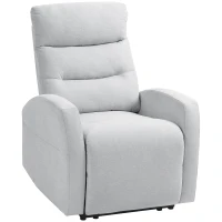 HOMCOM Poltrona Reclinável Ajustável com Apoio para os Pés, Poltrona Estofada Moderna, Cinza Claro(m-1)