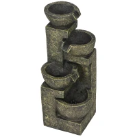Outsunny Fonte de jardim, fonte decorativa, velocidade ajustável, 25 x 24 x 60 cm, Preto(m-6)