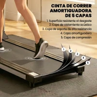 HOMCOM Cinta de Correr Plegable Velocidad de 1-10km/h Cinta de Andar Eléctrica con Pantalla LCD Botón de Emergencia y Carga Máx. 110 kg para Fitness Hogar Oficina 122x62,5x119 cm Plata y Negro(m-5)