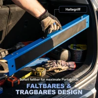 HOMCOM Set aus 2 robusten, klappbaren Sägeböcken aus Metall für Schreinerarbeiten und DIY-Projekte, Blau und Schwarz(m-5)
