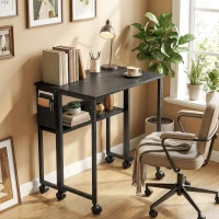 HOMCOM 63 cm Drop Leaf Writing Work Desk - Black(m-10)