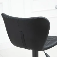 HOMCOM Conjunto 2 Banquetas de Bar Design Retrô 47 cm x 51,5 cm x 89-109 cm Preto(m-5)