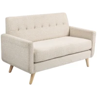 HOMCOM Sofá 2 lugares, confortável, 134x71x82 cm, Bege(m-7)
